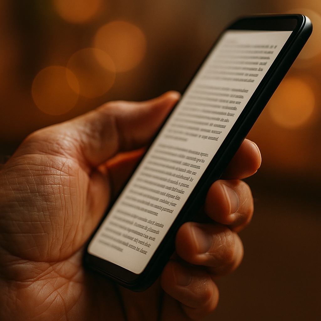 Close-up of a hand holding a smartphone, representing the search visibility work of an ai seo agency.